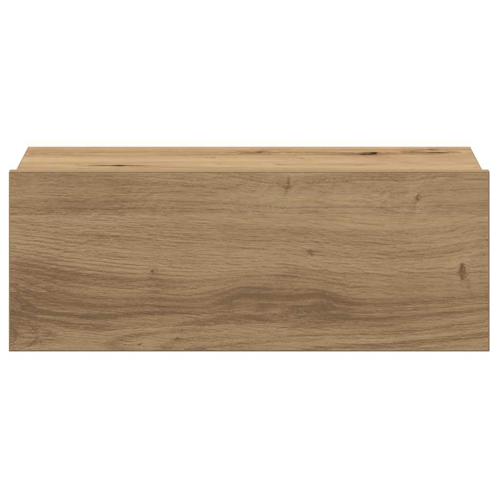 vidaXL Floating Nightstand Artisan Oak 40x32x15 cm Engineered Wood 6