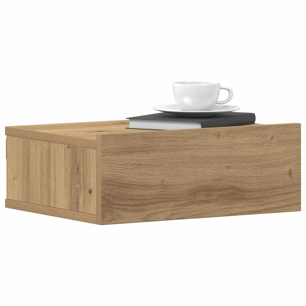 vidaXL Floating Nightstand Artisan Oak 40x32x15 cm Engineered Wood 1