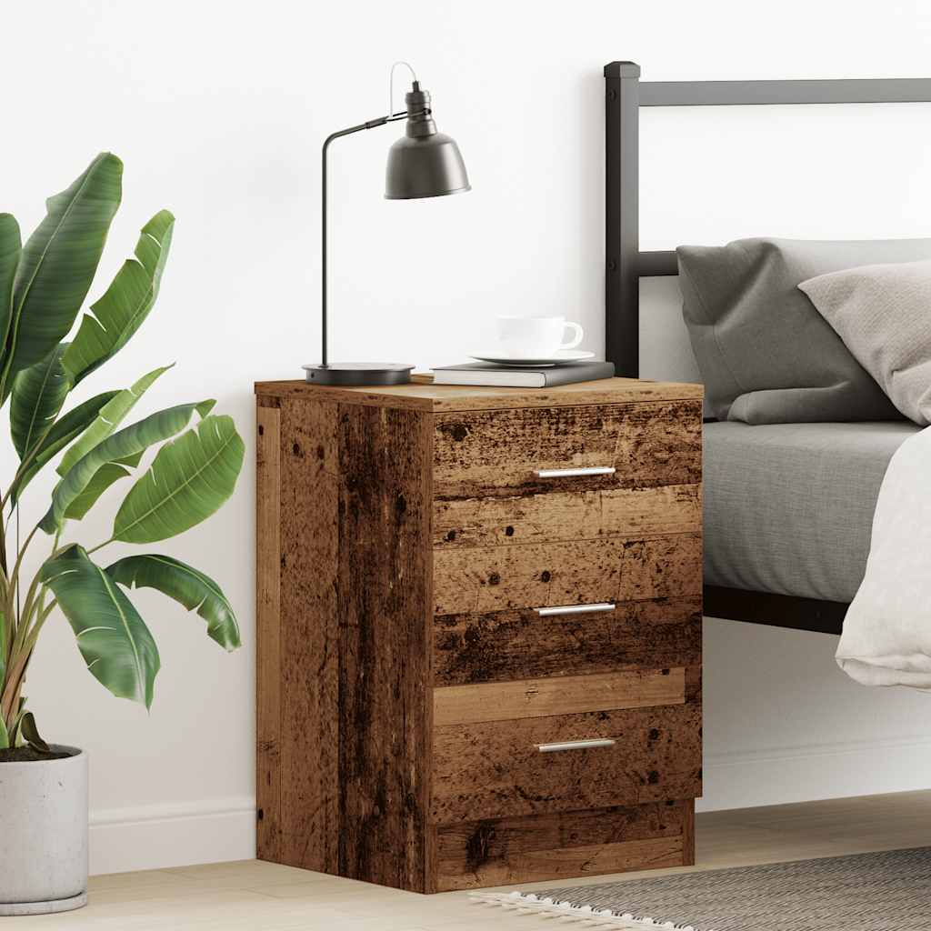 vidaXL Bedside Cabinet Old Wood 38x35x55 cm Engineered Wood 3