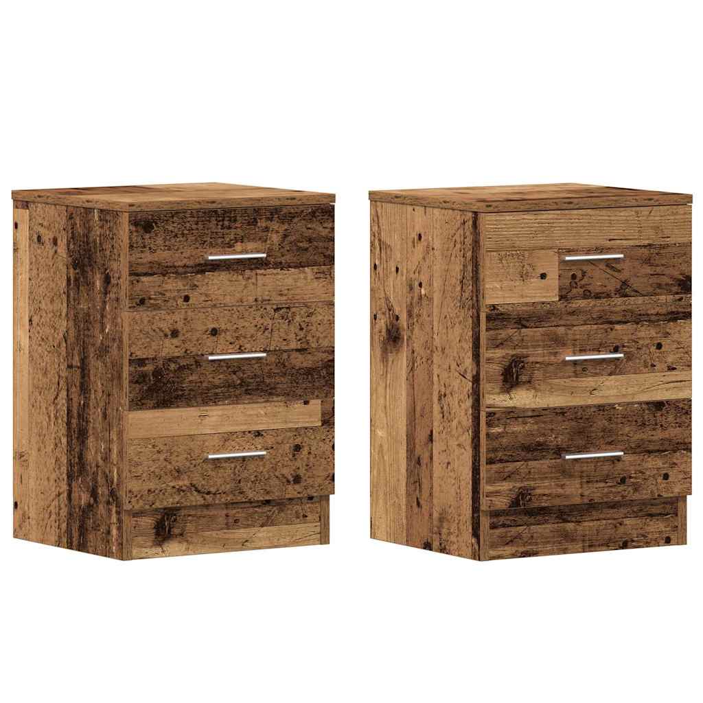vidaXL Bedside Cabinets 2 pcs Old Wood 38x35x55 cm Engineered Wood 2