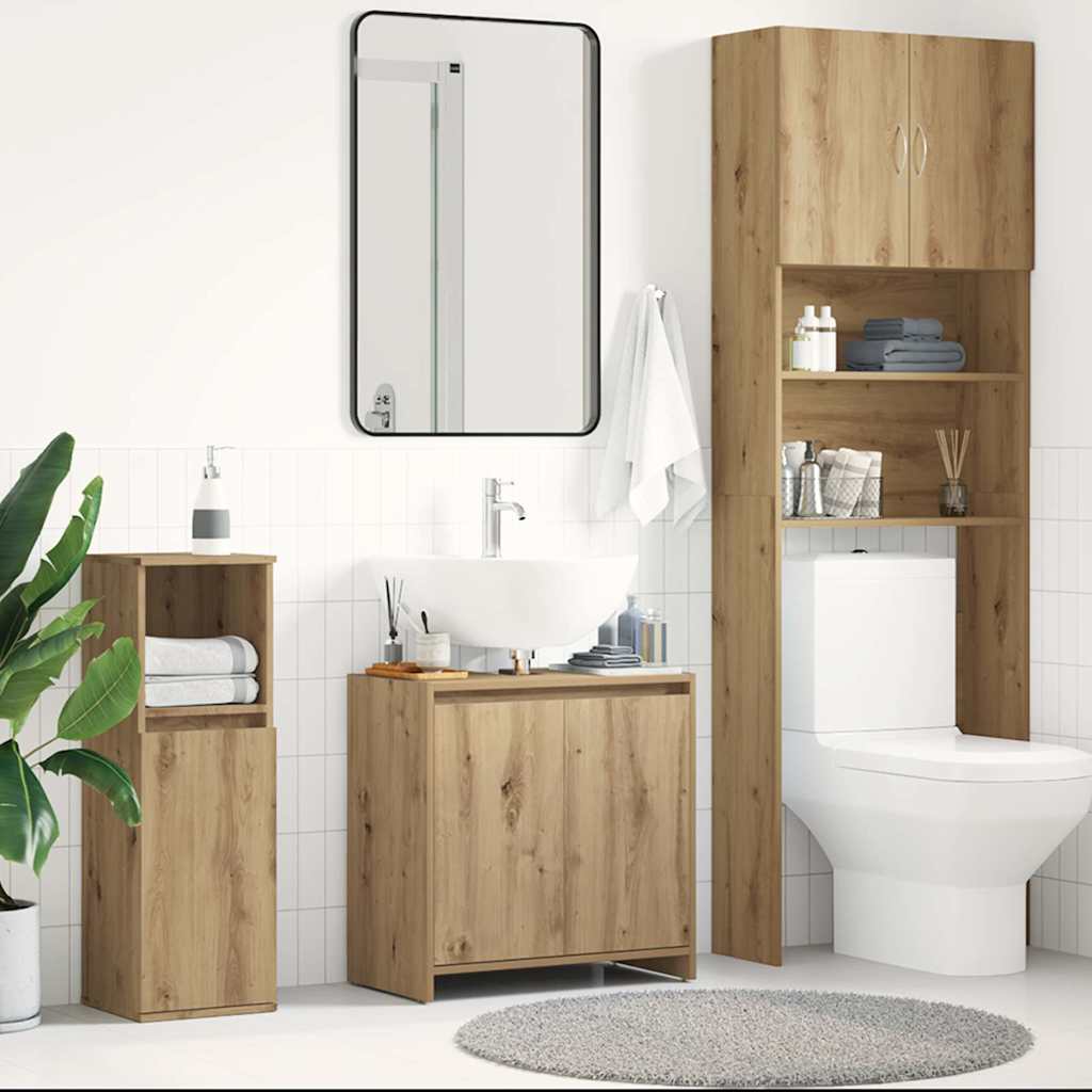 vidaXL Bathroom Sink Cabinet Artisan Oak 60x33x60 cm Engineered Wood 3