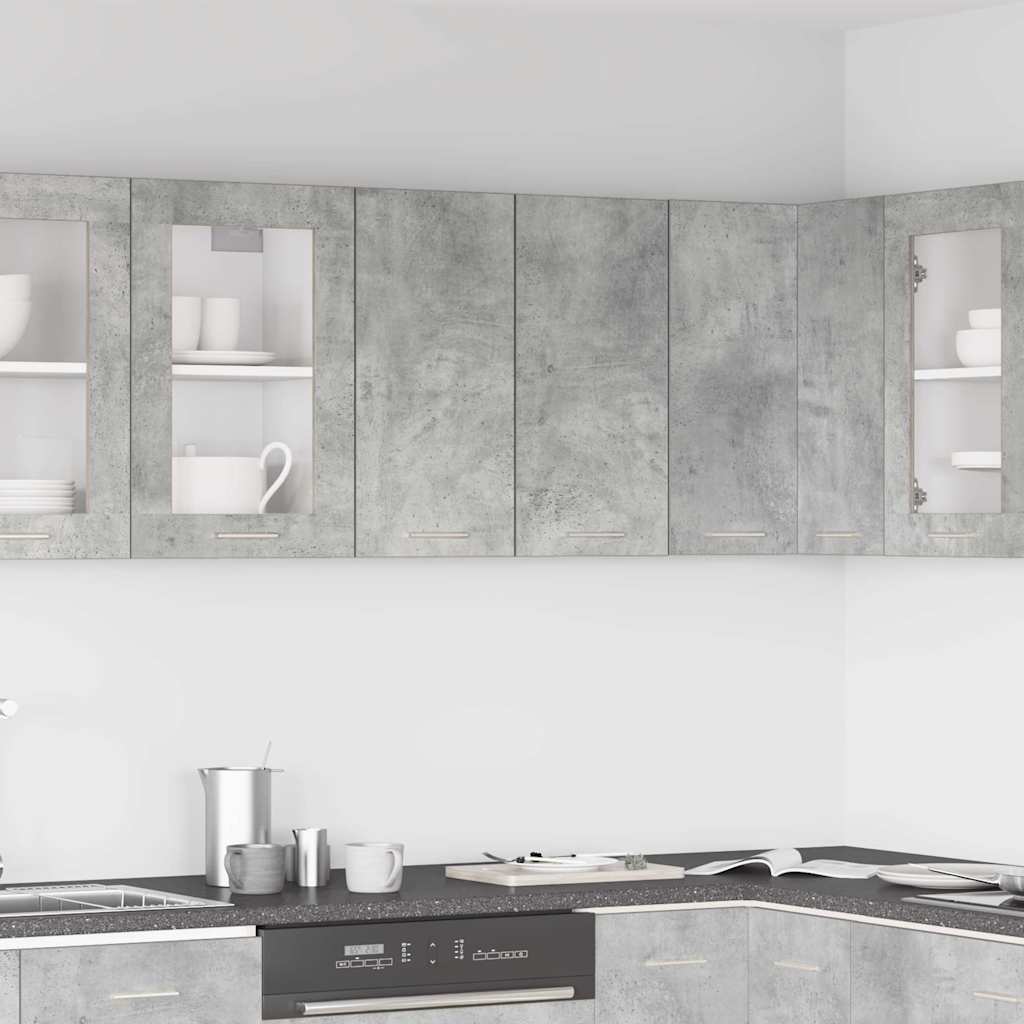 vidaXL Kitchen Wall Cabinet Concrete Grey 60x31x60 cm Engineered Wood 3