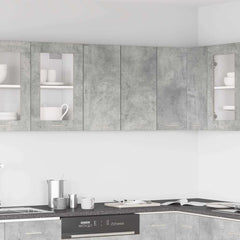 vidaXL Kitchen Wall Cabinet Concrete Grey 60x31x60 cm Engineered Wood 3