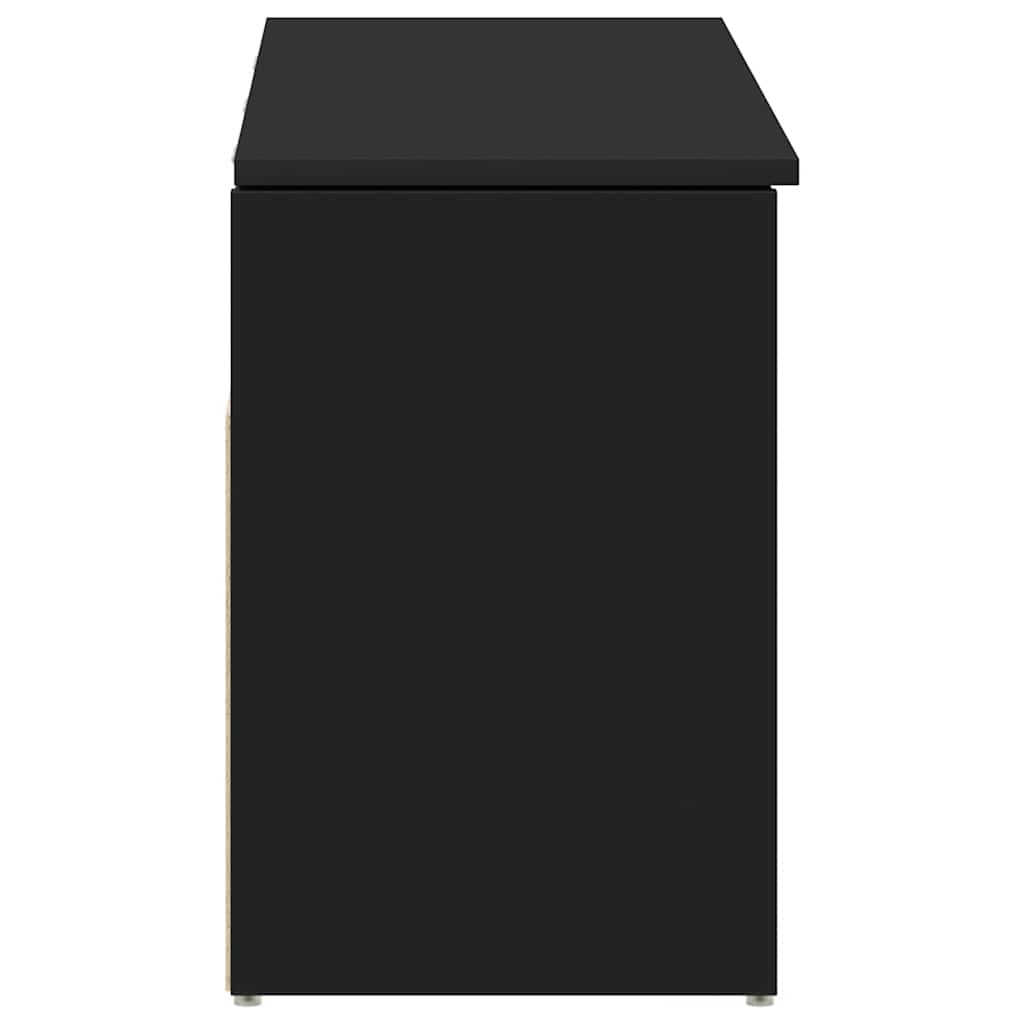 vidaXL Shoe Bench Black 102x30.5x45 cm Engineered Wood 5