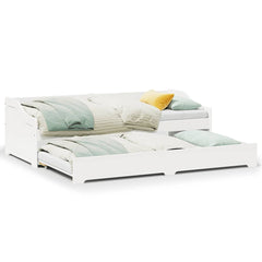 Daybed with Trundle without Mattress "IRUN" 90x200 cm White