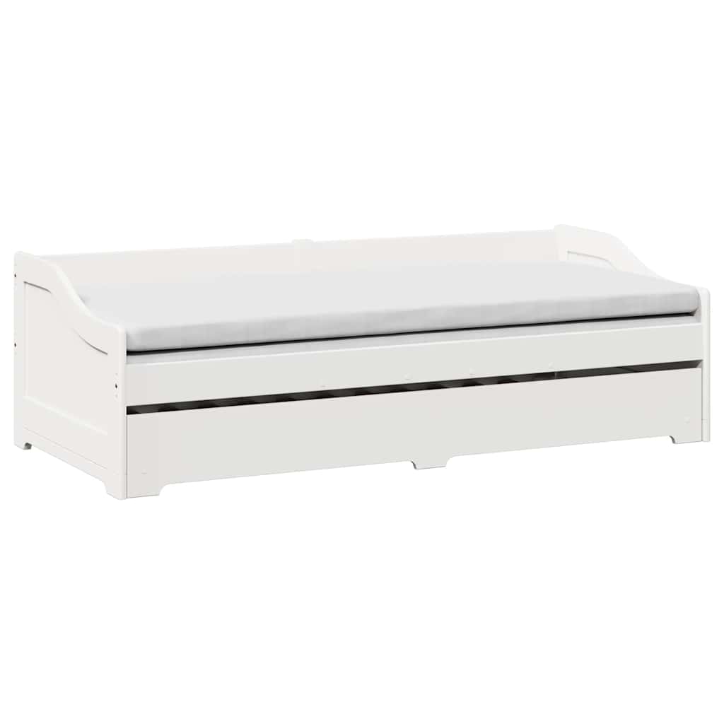 Daybed with Trundle without Mattress "IRUN" 90x200 cm White