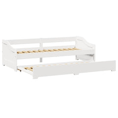 Daybed with Trundle without Mattress "IRUN" 90x200 cm White