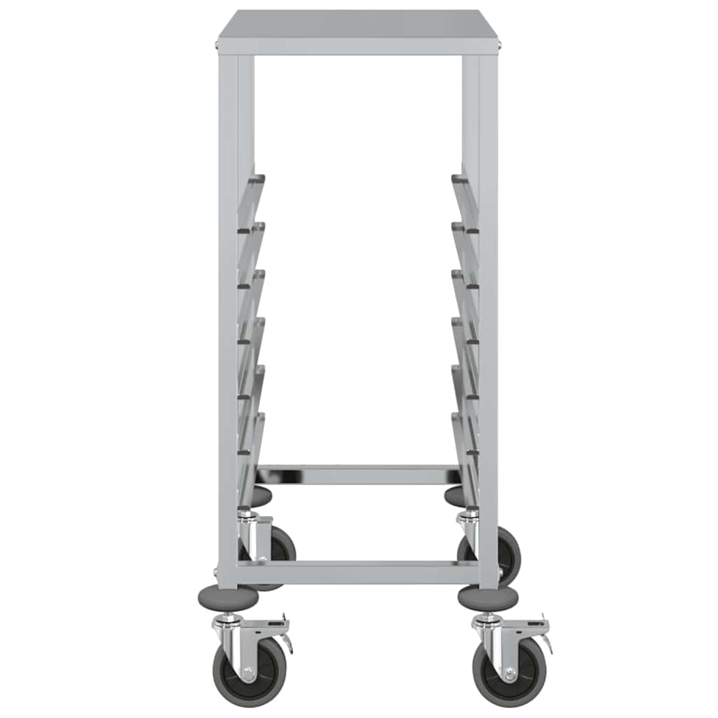 vidaXL Tray Trolley with 6 GN Containers 39x55x87 cm Stainless Steel 4