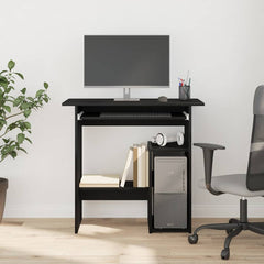 vidaXL Desk Black Oak 80x45x74 cm Engineered Wood 3