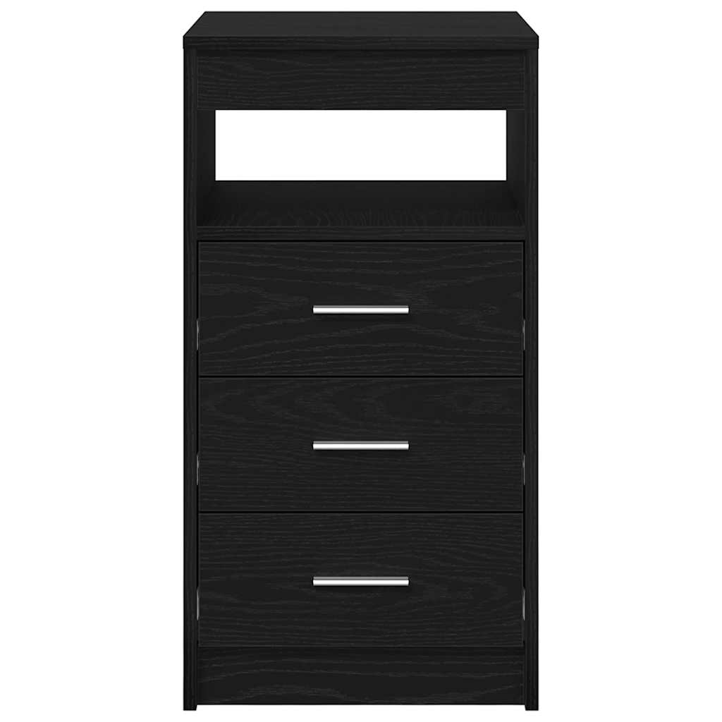 Drawer Cabinet Black Oak Engineered Wood, image 6