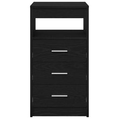 Drawer Cabinet Black Oak Engineered Wood, image 6