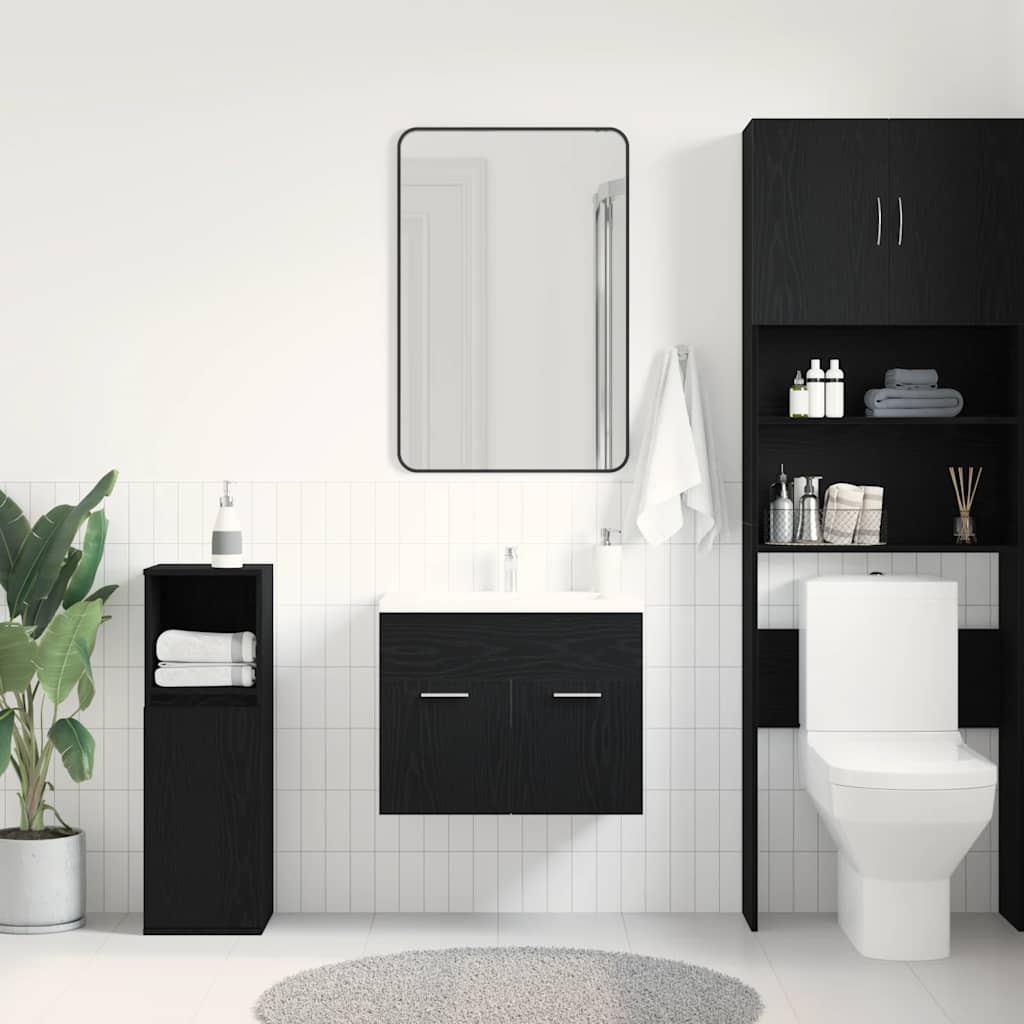 vidaXL Bathroom Sink Cabinet Black Oak 60x38.5x46 cm Engineered Wood 3