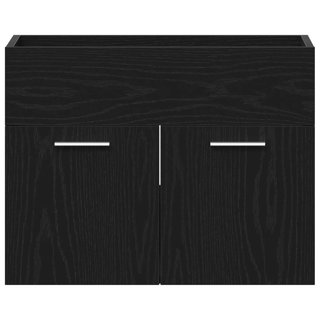 vidaXL Bathroom Sink Cabinet Black Oak 60x38.5x46 cm Engineered Wood 6