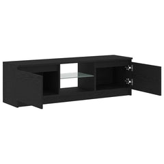 vidaXL TV Cabinet with LED Lights Black Oak 120x30x36 cm Engineered Wood 6