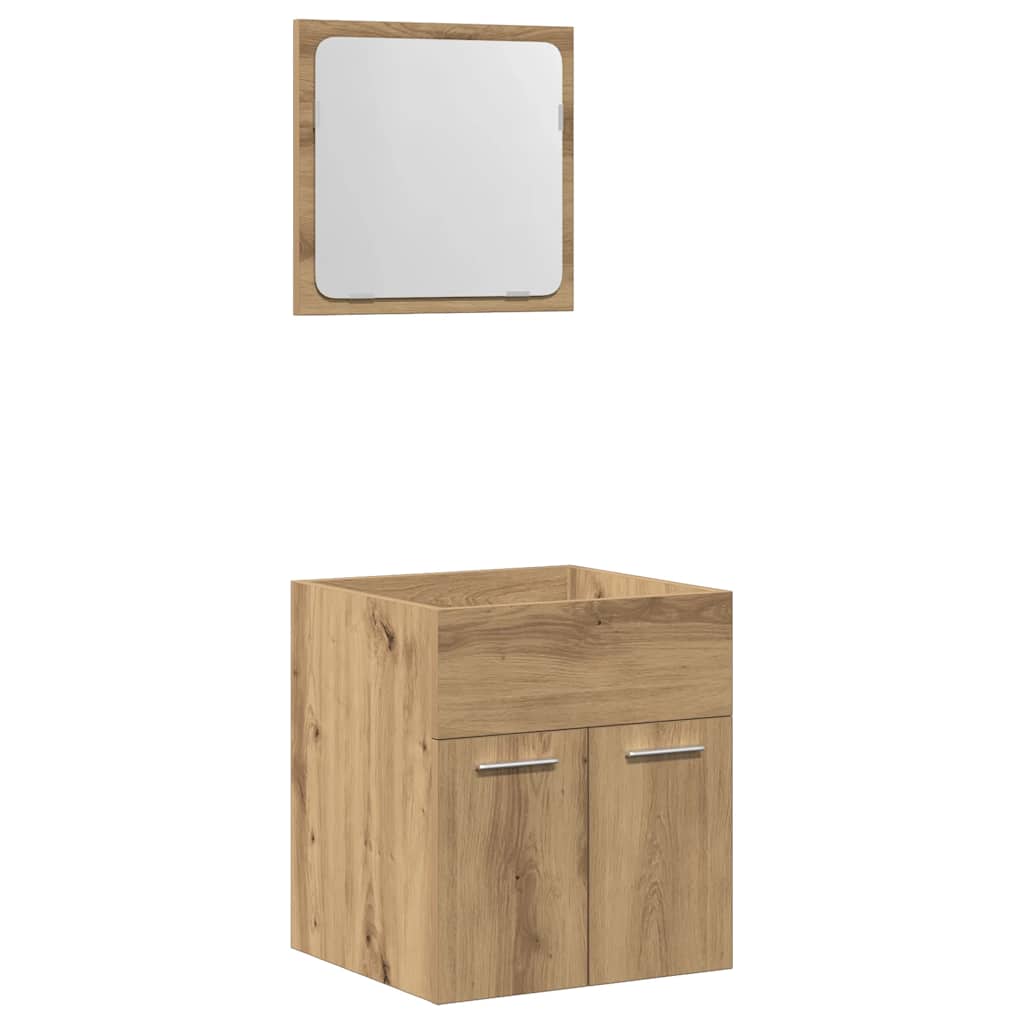 vidaXL 2 Piece Bathroom Furniture Set Artisan Oak Engineered Wood 2