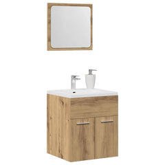 vidaXL 2 Piece Bathroom Furniture Set Artisan Oak Engineered Wood 4