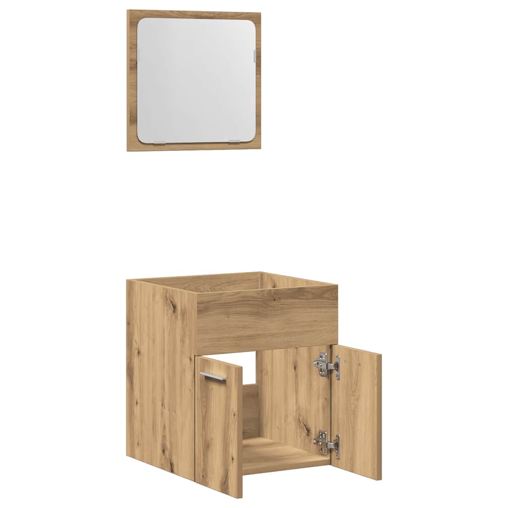 vidaXL 2 Piece Bathroom Furniture Set Artisan Oak Engineered Wood 5