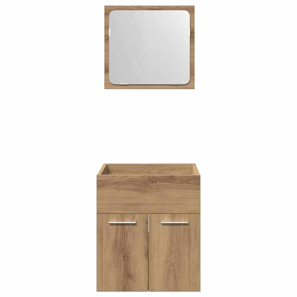 vidaXL 2 Piece Bathroom Furniture Set Artisan Oak Engineered Wood 6