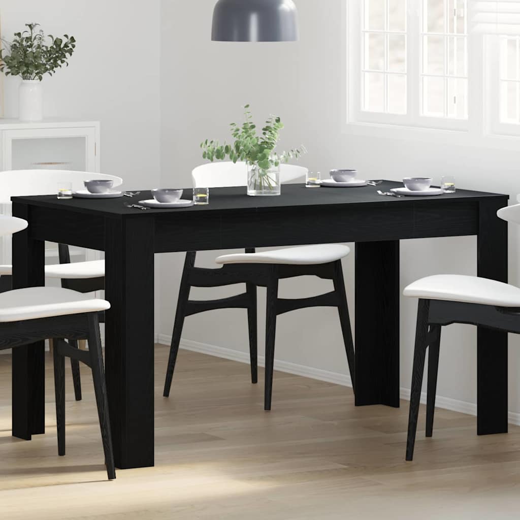 vidaXL Dining Table Black Oak 140 x 74.5 x 76 cm Engineered Wood 1