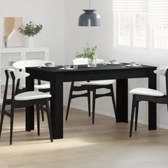 vidaXL Dining Table Black Oak 140 x 74.5 x 76 cm Engineered Wood 4
