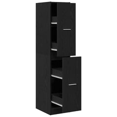 vidaXL Apothecary Cabinet Black Oak 30x41x144,5 cm Engineered Wood 2
