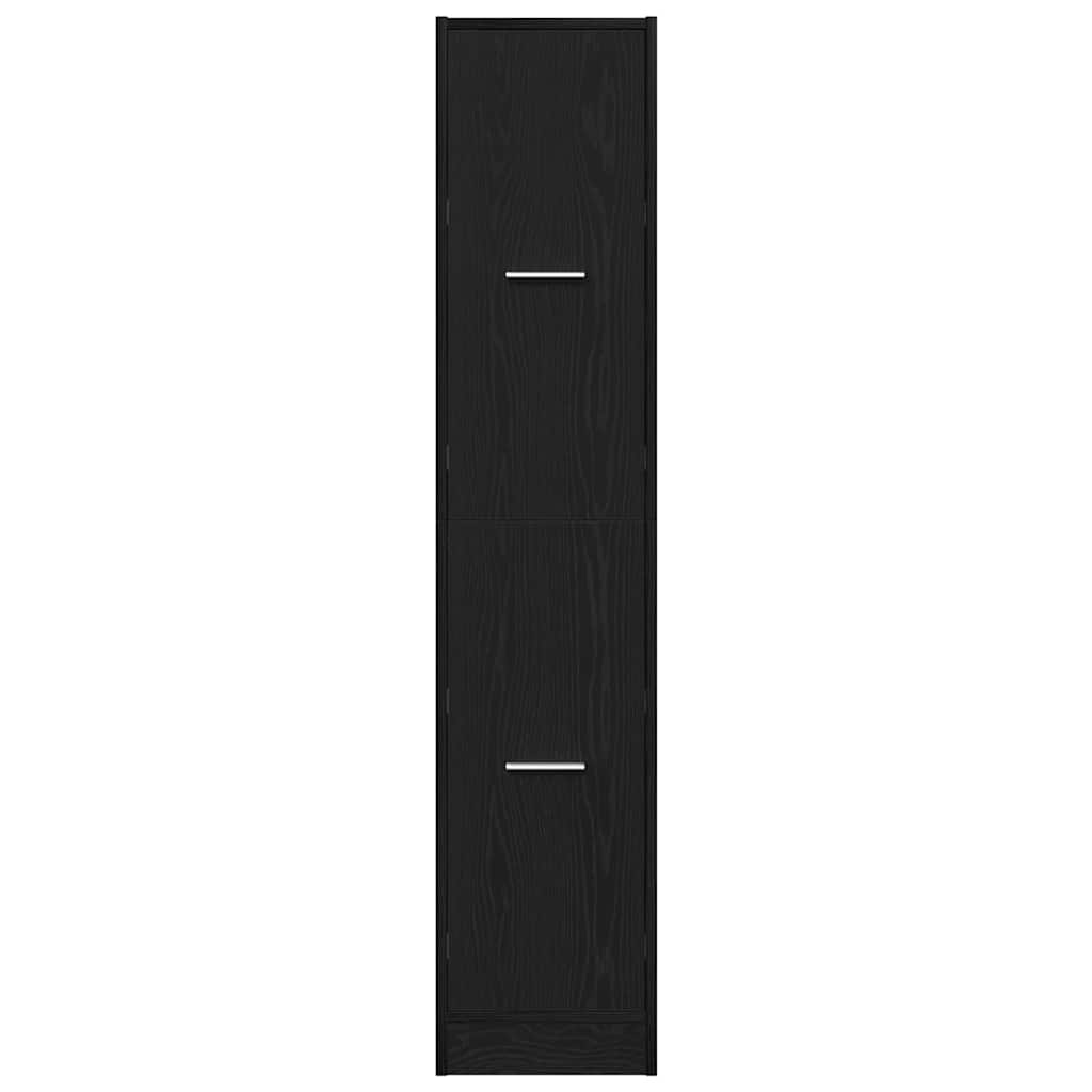 vidaXL Apothecary Cabinet Black Oak 30x41x144,5 cm Engineered Wood 6