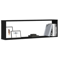 vidaXL Wall Cube Shelves 2 pcs Black Oak 100x15x30 cm Engineered Wood 4