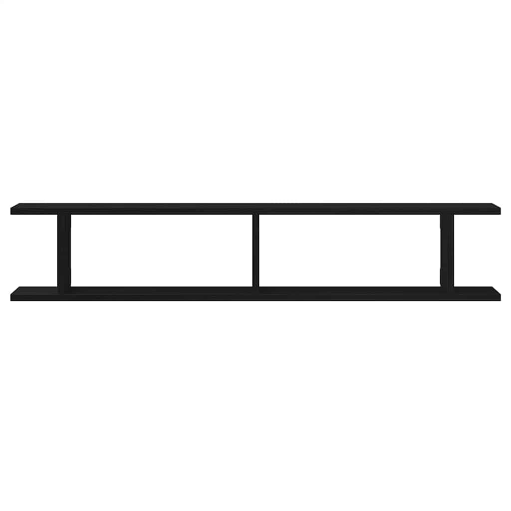 vidaXL Wall Shelves 2 pcs Black Oak 105x18x20 cm Engineered Wood 6