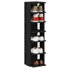 vidaXL Shoe Cabinets 2 pcs Black Oak 25x27x102 cm Engineered Wood 4