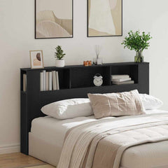Headboard Cabinet 180x18.5x104.5 cm 180 cm Black oak