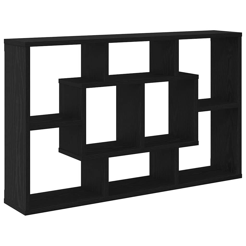 vidaXL Wall Shelf Black Oak 85 x 16 x 52.5 cm Engineered Wood 2
