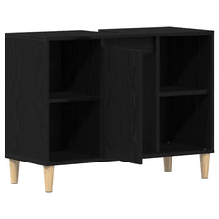 vidaXL Sink Cabinet Black Oak 80x33x60 cm Engineered Wood 2