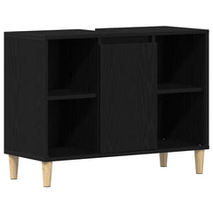 vidaXL Sink Cabinet Black Oak 80x33x60 cm Engineered Wood 5