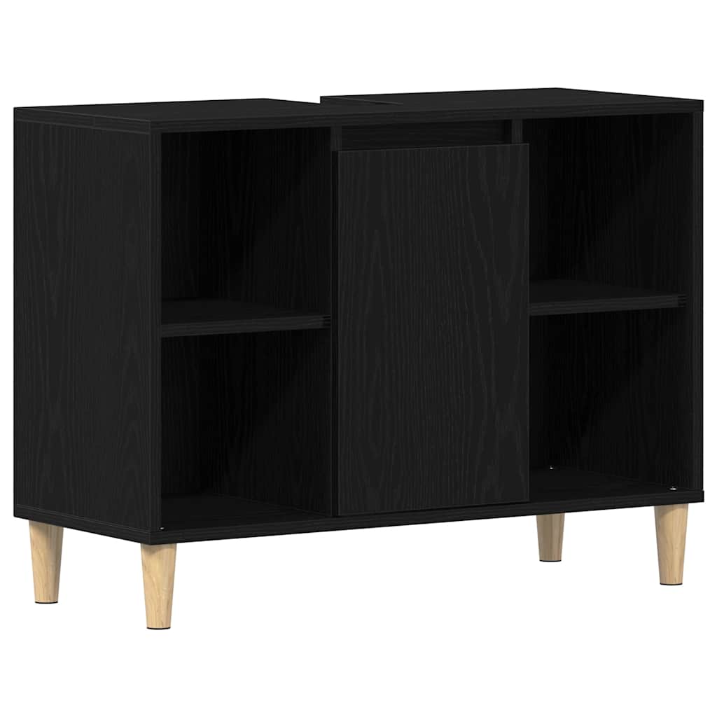 vidaXL Sink Cabinet Black Oak 80x33x60 cm Engineered Wood 5