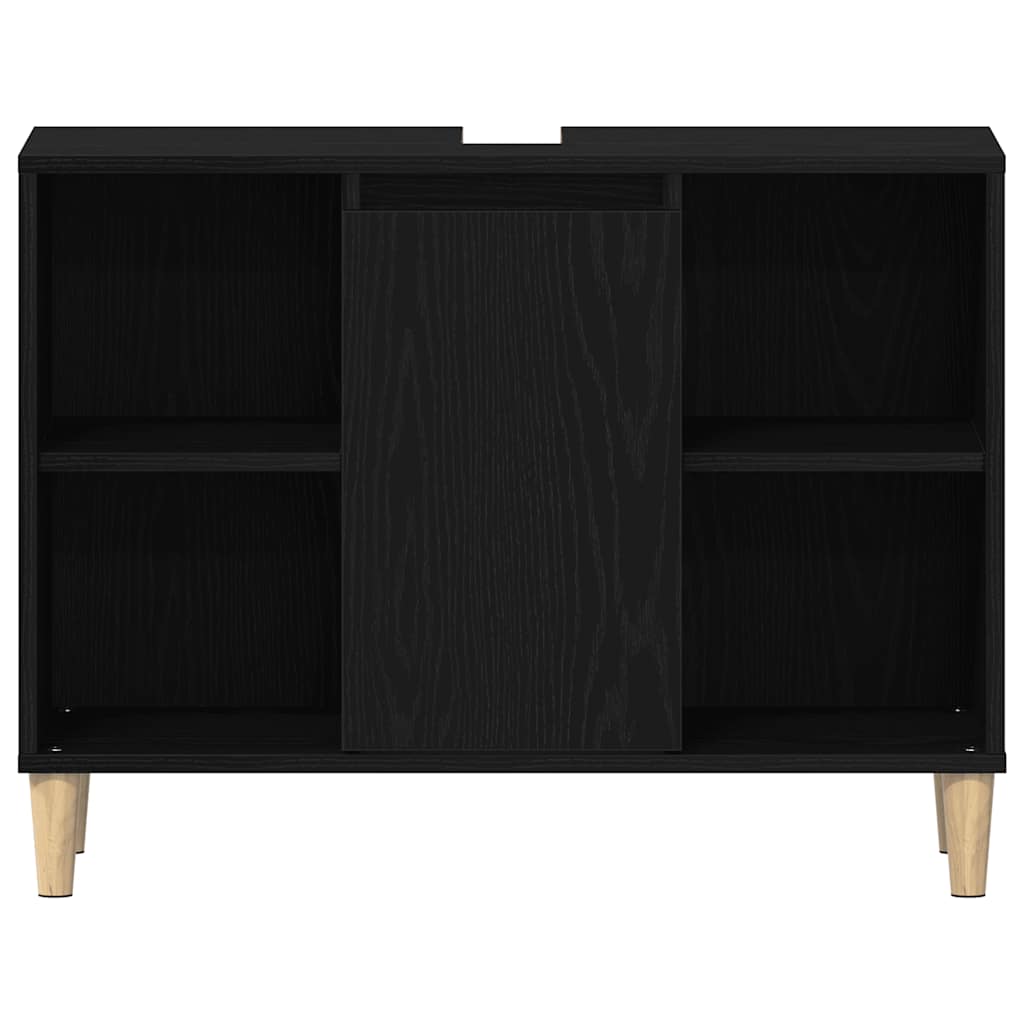 vidaXL Sink Cabinet Black Oak 80x33x60 cm Engineered Wood 6