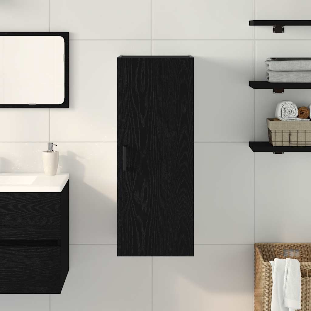 vidaXL Wall Mounted Cabinet Black Oak 34.5x34x90 cm Engineered Wood 3