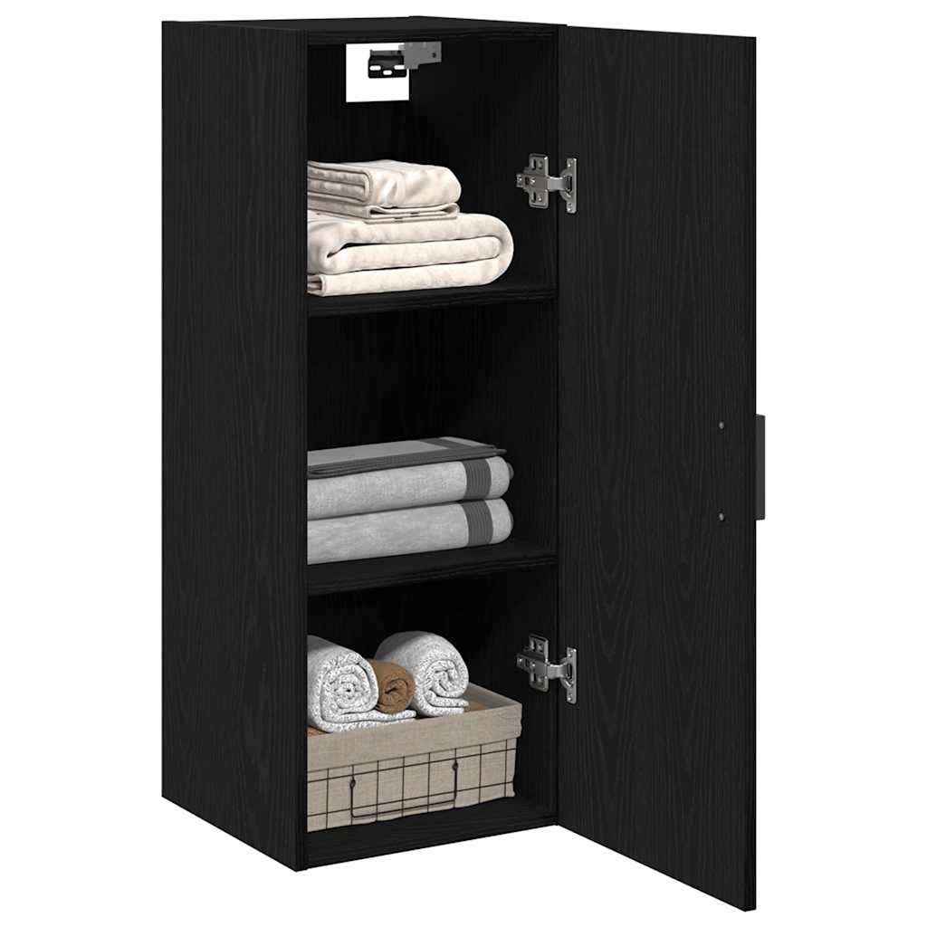 vidaXL Wall Mounted Cabinet Black Oak 34.5x34x90 cm Engineered Wood 4