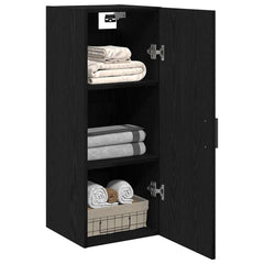 vidaXL Wall Mounted Cabinet Black Oak 34.5x34x90 cm Engineered Wood 4