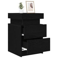 vidaXL Bedside Cabinet Black Oak 35 x 39 x 55 cm Engineered wood 3