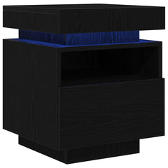 vidaXL Bedside Cabinet 2 pcs Black Oak 40 x 39 x 48.5 cm 2