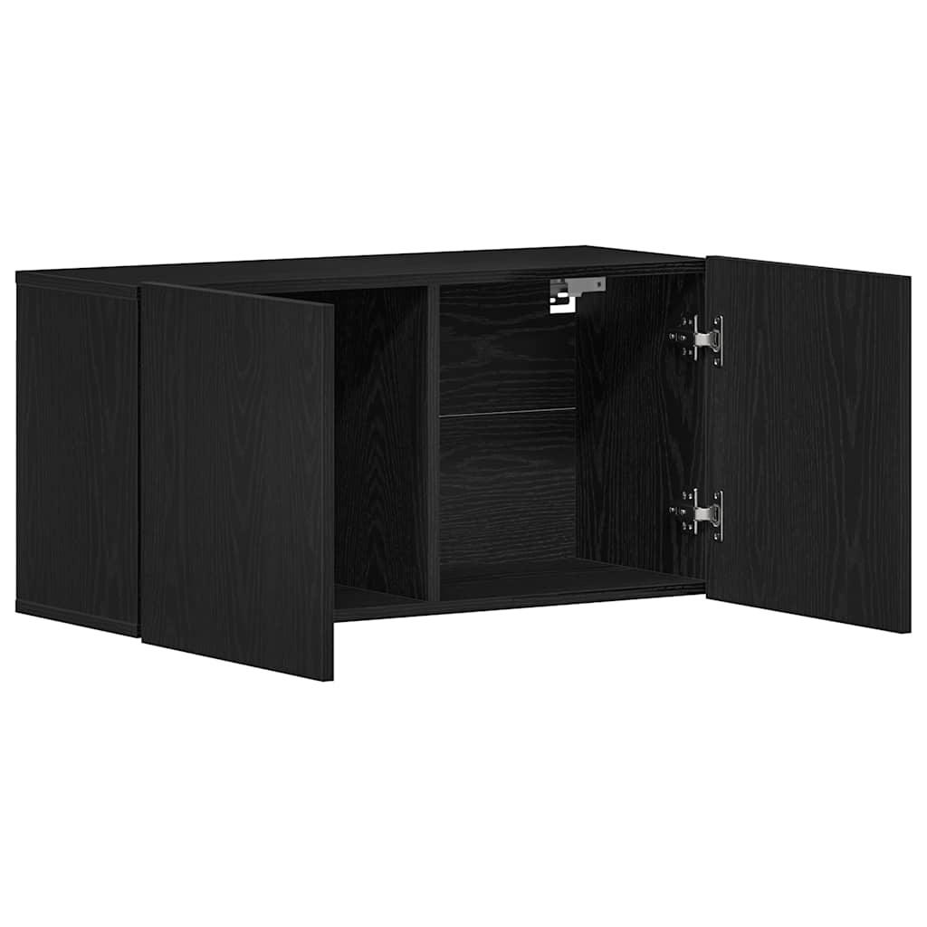 vidaXL TV Cabinet Black Oak 80x30x41 cm Engineered Wood 5