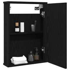 vidaXL Bathroom Mirror Cabinet Black Oak 42x12x60 cm Engineered Wood 3