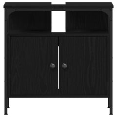 vidaXL Bathroom Sink Cabinet Black Oak 60x30x60 cm Engineered Wood 5