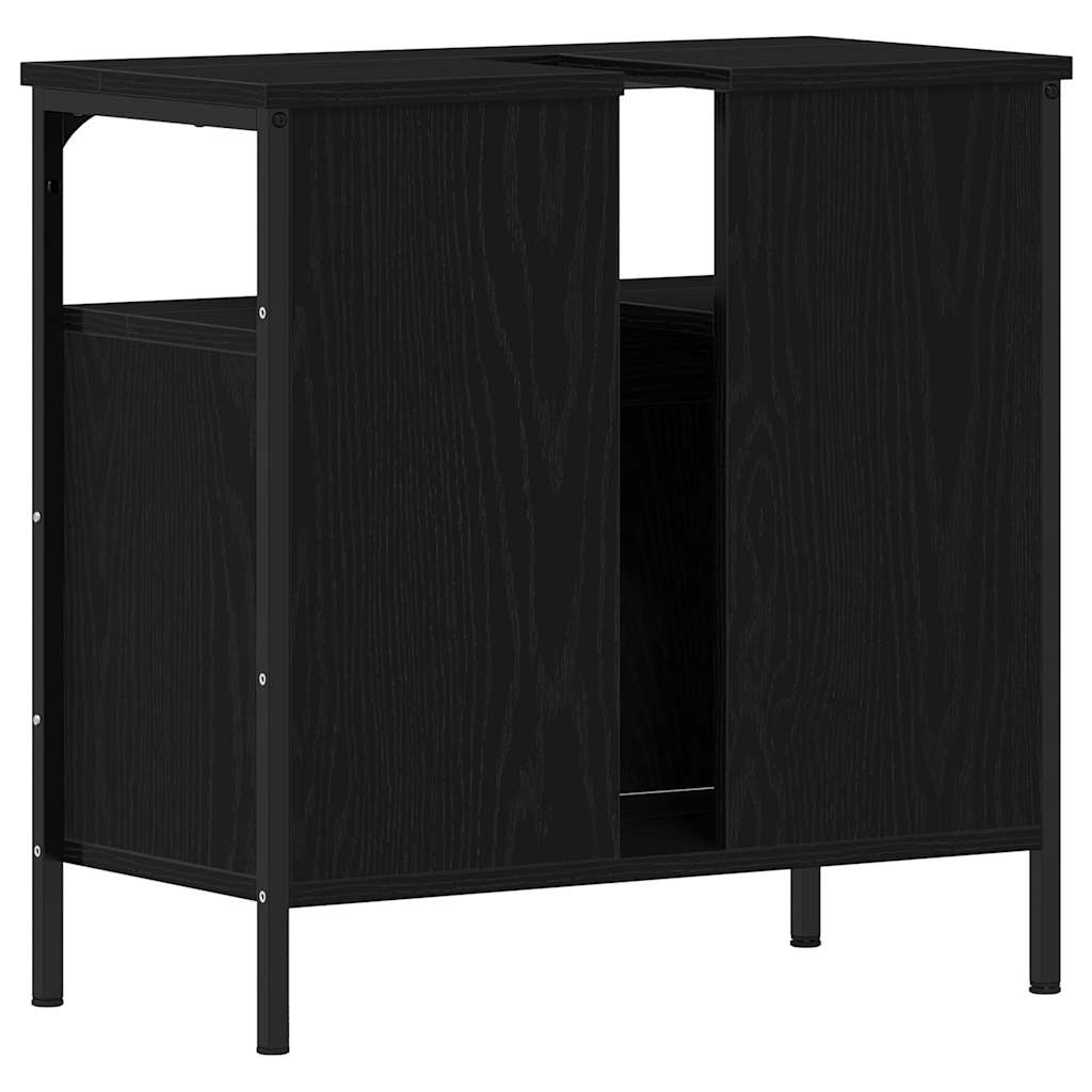 vidaXL Bathroom Sink Cabinet Black Oak 60x30x60 cm Engineered Wood 6