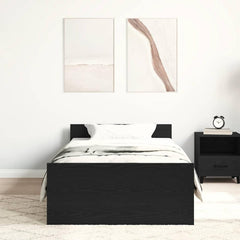 Bed Frame without Mattress Black Oak Engineered Wood, image 3