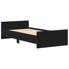 vidaXL Bed Frame without Mattress Black Oak 75x190 cm Engineered Wood 4