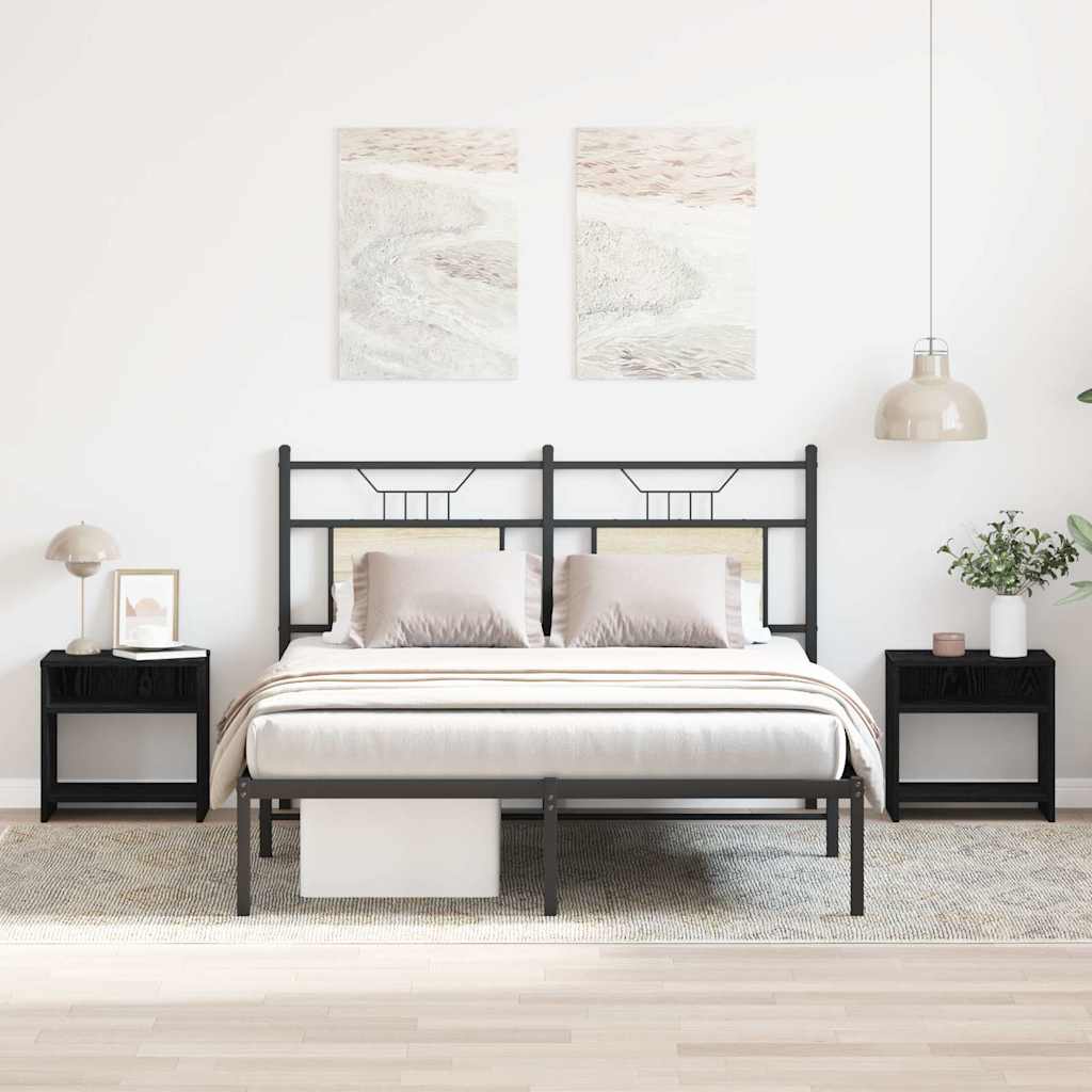 vidaXL Bedside Cabinets 2 pcs Black Oak 40x30x40 cm Engineered Wood 1