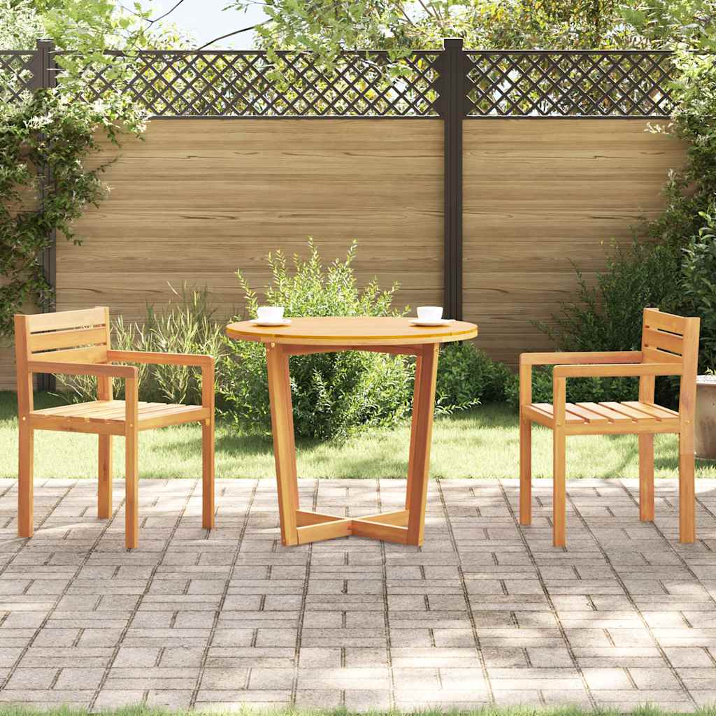 Garden Dining Table Solid Wood Acacia 90 x 75 cm Round