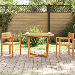 Garden Dining Table Solid Wood Acacia 110 x 75 cm Round
