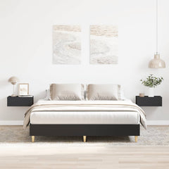 Bed Frame No Mattress Engineered Wood 140 x 200 cm Black